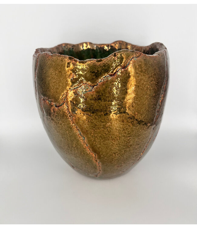 Ecri Living Stijn Jade Gold keramieken pot 17 cm – handgemaakt door Ecri Living
