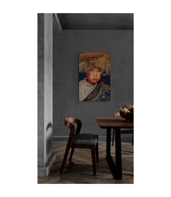 Gobelin woven tapestry 80/120 Tibetan Boy WH2105 streched on a stretcher bar