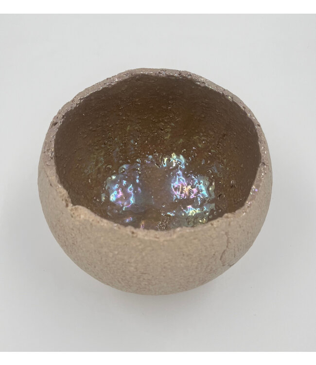 Ecri Living Bolivia Egg pot Steingrau met Macchiatto Parel glans – Ecri Living – Ø14,5 cm