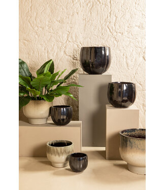 Sanish pot cream op voet Ø40x33 cm