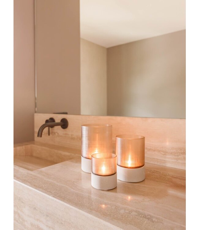 Bombyxx Oberina Large Windlicht Smoke – Hoogte 17,5 cm, Diameter 12 cm