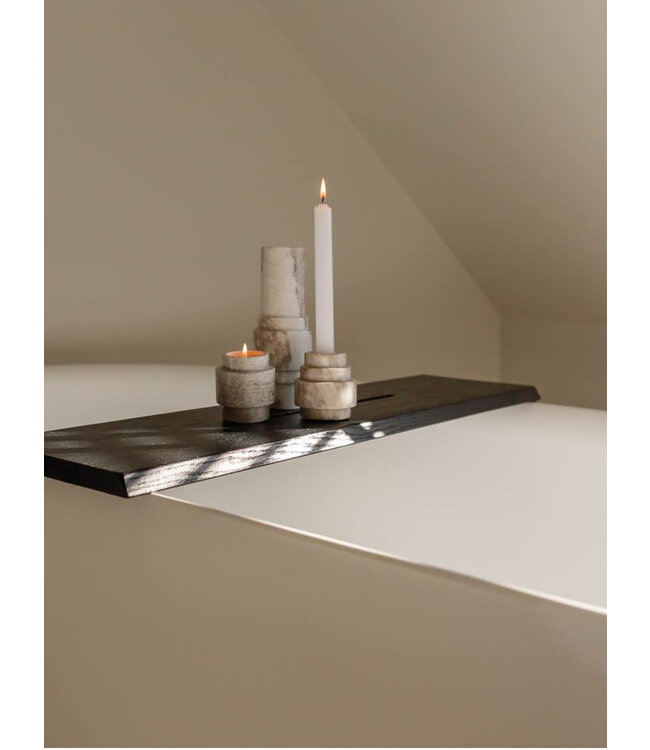 Bombyxx Taos Candle Holder – Hoogte 7,5 cm, Breedte 7 cm, Lengte 7 cm, Morchana marmer