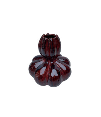 Fardau Red glazed ceramic pumpkin shaped vase L