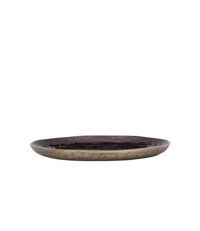 Lysse Brown casted alu luxury enamel plate round M