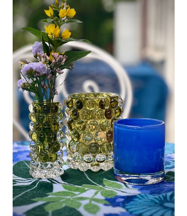 Skogsberg & Smart Skogsberg & Smart Boule Medium – Mondgeblazen windlicht in Olive