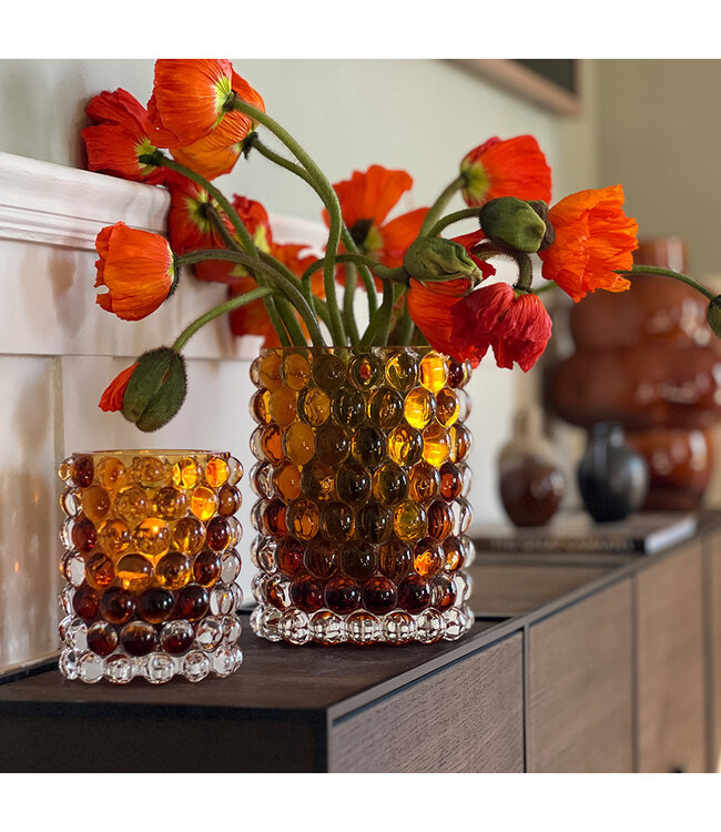 Skogsberg & Smart Skogsberg & Smart Boule Medium – Mondgeblazen windlicht in Amber