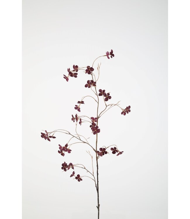 Floral Stem zijden bloem donkerpaars – kunsttak 112 cm hoog