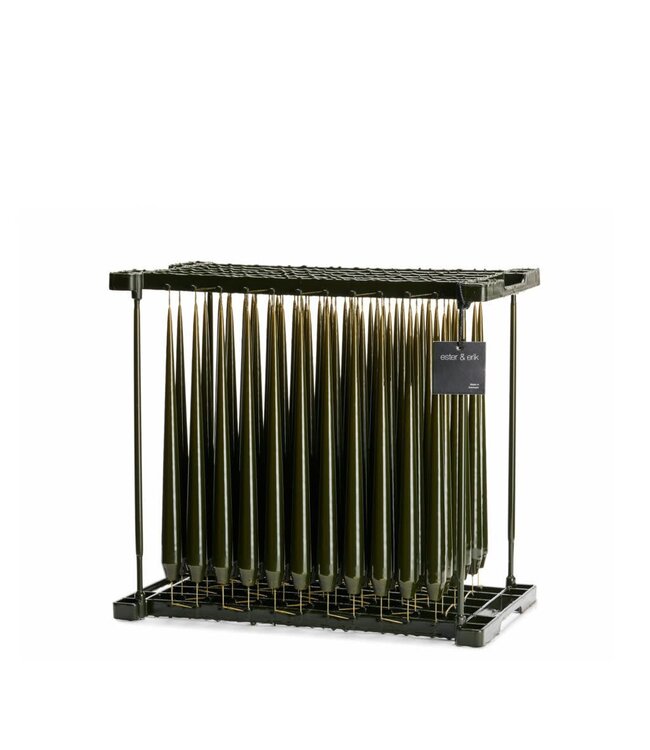 ester&erik Ester & Erik klassieke dinerkaars 32 cm in Deep Forest, 100% paraffine, katoenlont, brandtijd ca. 8 uur