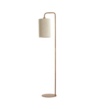 Vloerlamp 33,5x28x155 cm DONIO hout print naturel+touw crème