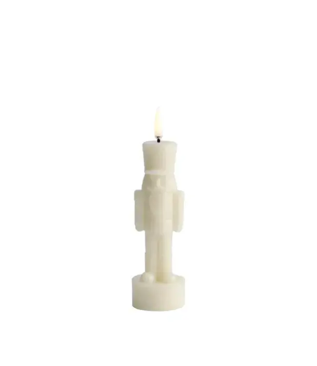 Uyuni Uyuni LED-kerstkaars Notenkraker – oyster grey – 6×16,5 cm