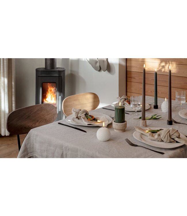 Uyuni LED round candle, Nordic white, Glitter, 7x7 cm