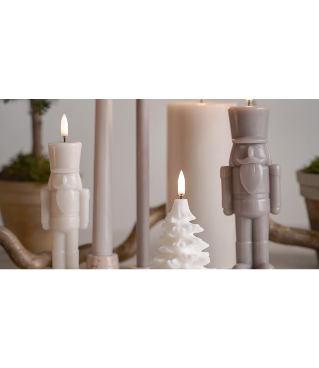 Uyuni Uyuni LED-kerstkaars Notenkraker – oyster grey – 7×21 cm
