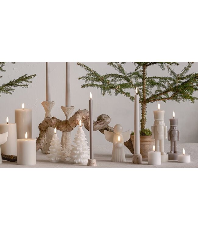 Uyuni LED-kerstkaars Notenkraker – zandkleur – 6×16,5 cm