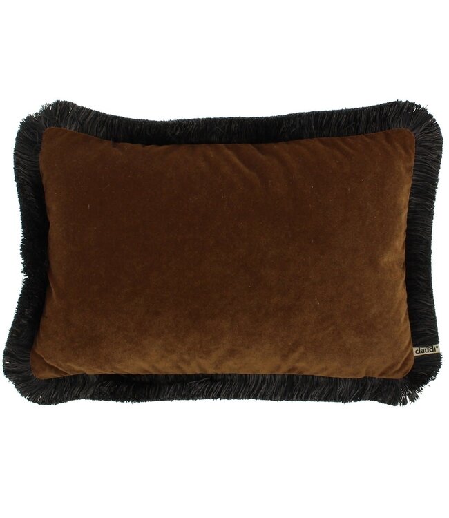 Claudi Rosana 30x45 cm Camel + Fringe Black/Taupe