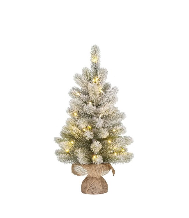 treebox Kunstkerstboom in Jute met LE Timerfunctie - H60 x Ø44 cm - Groen