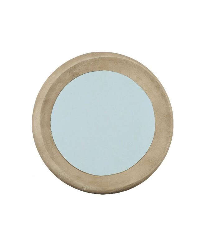 Noam Natural mango wood round mirror S