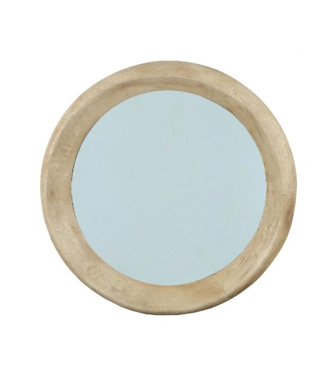 Noam Natural mango wood round mirror L