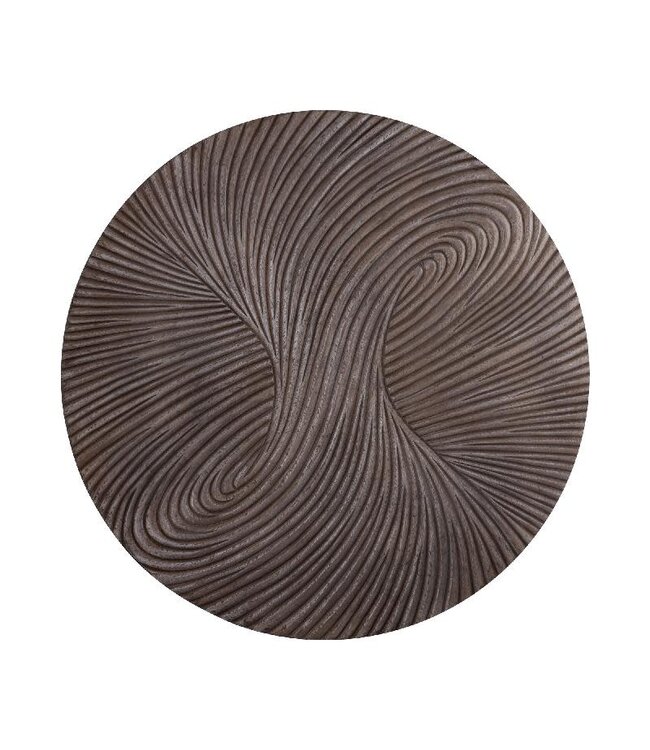 Wiktor Brown MDF round wallpanel swirl carved M