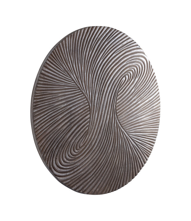 Wiktor Brown MDF round wallpanel swirl carved M