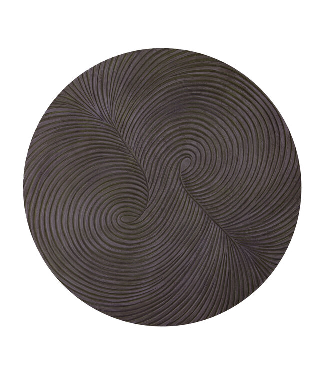 Wiktor Brown MDF round wallpanel swirl carved S