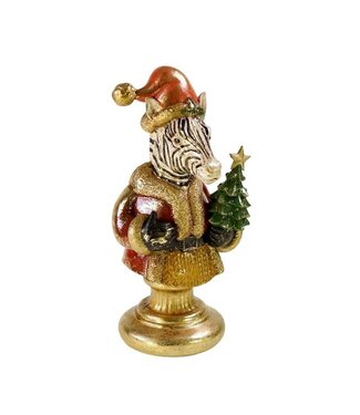 Zebra with tree polyresin, 12x12.5x25cm