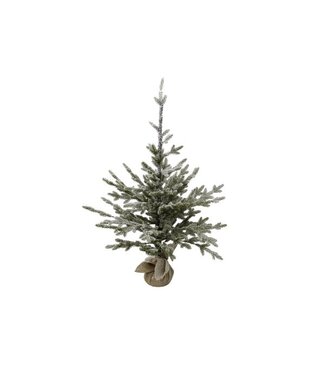 Decorative Tree w. snow, green polyethylen, 70x120cm