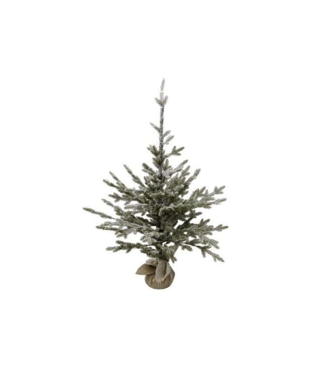 Decorative Tree w. snow, green polyethylen, 70x120cm