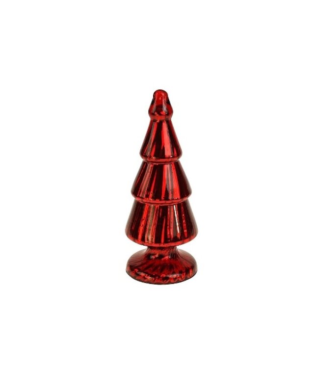Glass tree, shiny red glass, 10x25 cm