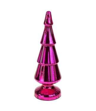 Tree, shiny fuchsia glass, 12x36 cm