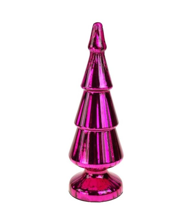 Tree, shiny fuchsia glass, 12x36 cm