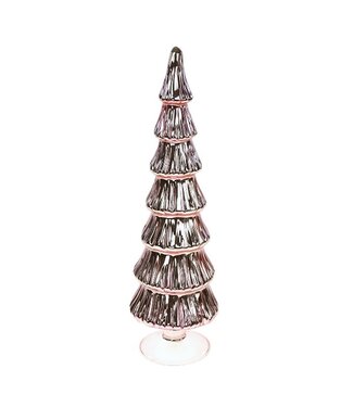 Tree, light pink glass, 10x36cm