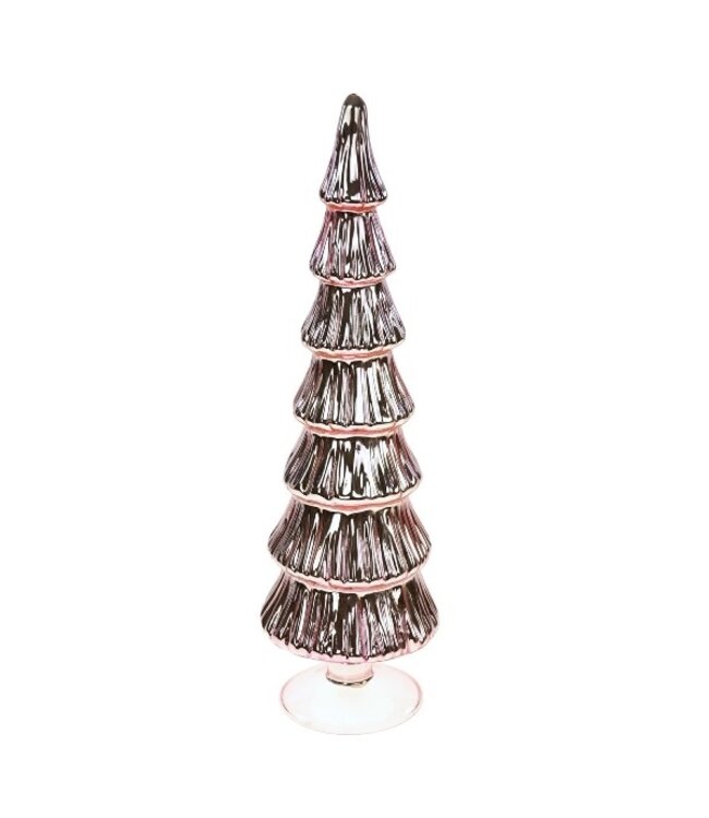 Tree, light pink glass, 10x36cm