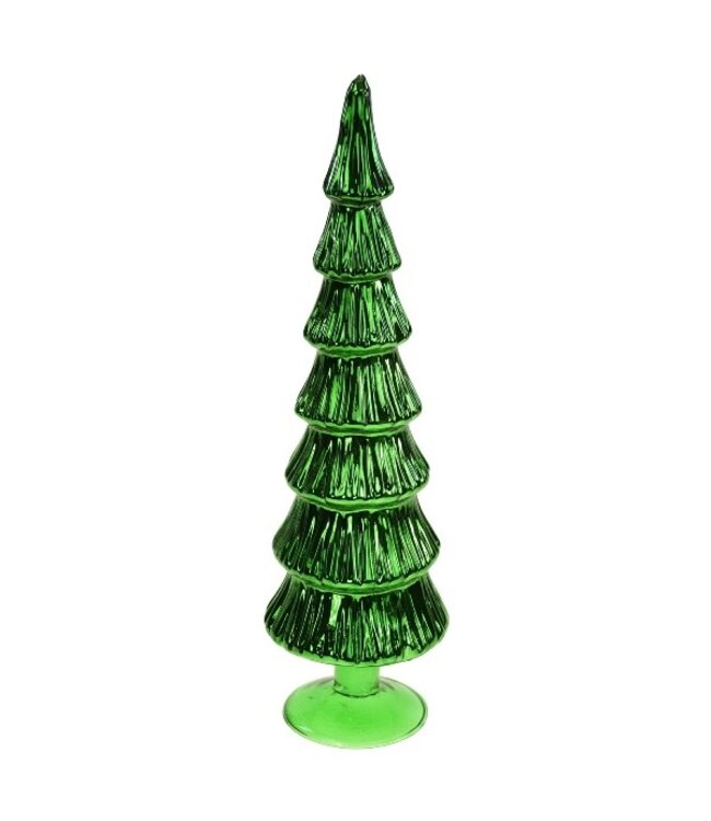 Tree, green glass, 10x36cm