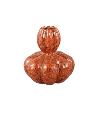 Fardau Rust glazed ceramic pumpkin shaped vase L