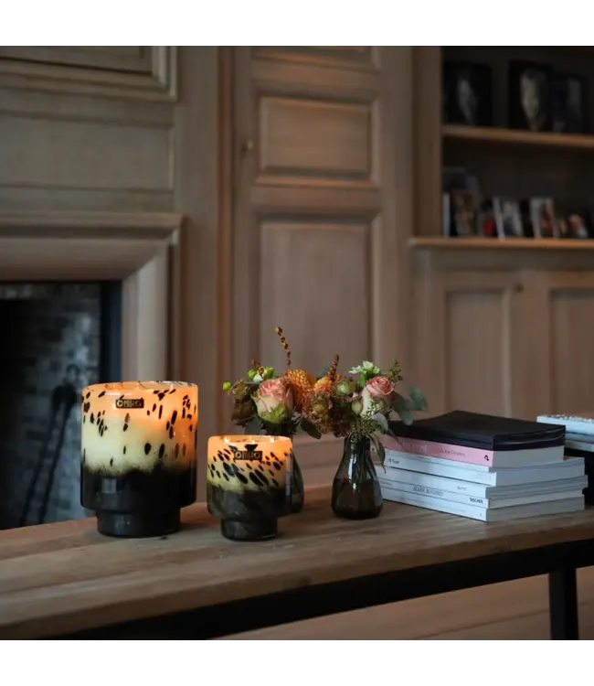 ONNO Art Brigitte geurkaars in Zanzibar, maat S (11,5 × 14 cm), handgemaakt glaswerk