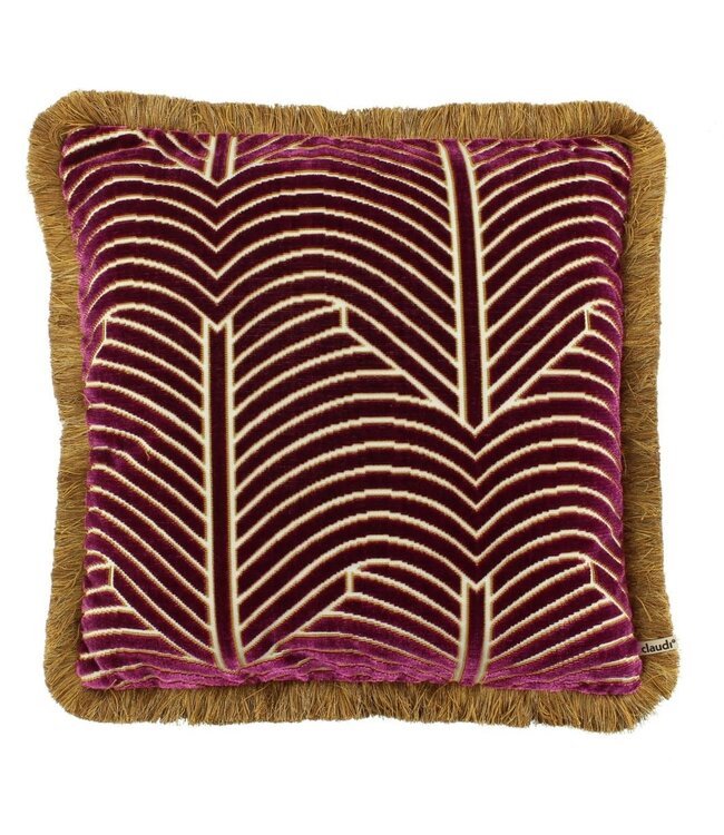 Claudi Otto EXCLUSIVE 45x45 cm Pink + Fringe Dark Gold