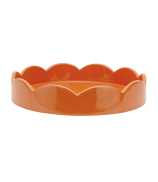 Addison Ross Orange  Round Small Lacquered Scallop Tray