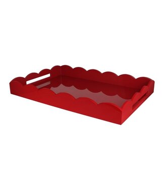 Addison Ross Burgundy Large Lacquered Scallop Ottoman Tray