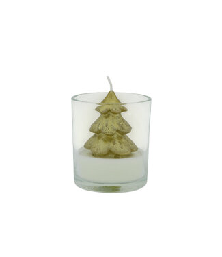 Kaars Tree Xmas gold