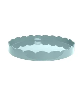 Addison Ross Eau De Nil Round Medium Lacquered Scallop Tray