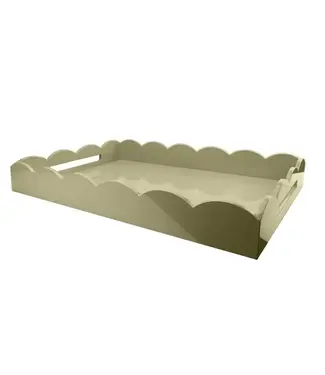 Addison Ross Chiffon Grey Large Lacquered Scallop Ottoman Tray