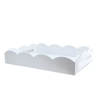 Addison Ross White Medium Lacquered Scallop Serving Tray