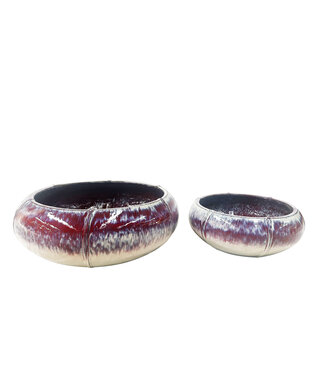 Azad Pink ceramic bowl pot low round s