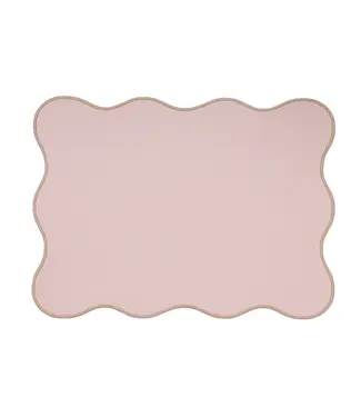 Juliette rechthoekige placemat roze met beige rand 33x45cm