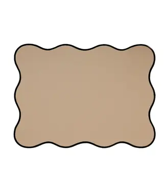 Juliette rechthoekige placemat zand  met zwarte rand 33x45cm