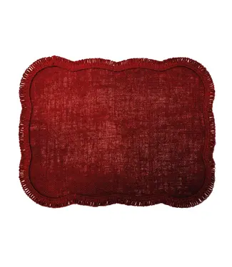 Rechthoekige placemat jute rood  35x45cm
