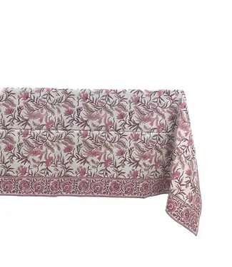 Opjet Rechthoekig tafelkleed met roze grasprint 150x260cm