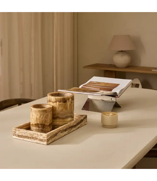 Windlicht Sandal onyx M Ø11x13cm