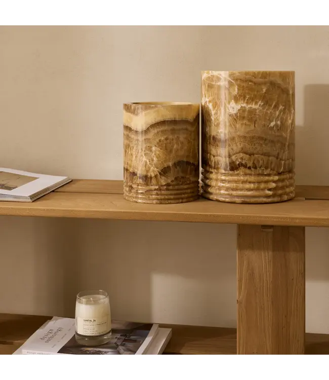 Windlicht Sandal onyx XL Ø17x21cm