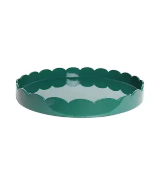 Addison Ross Racing green Large Lacquered Scallop Ottoman Tray